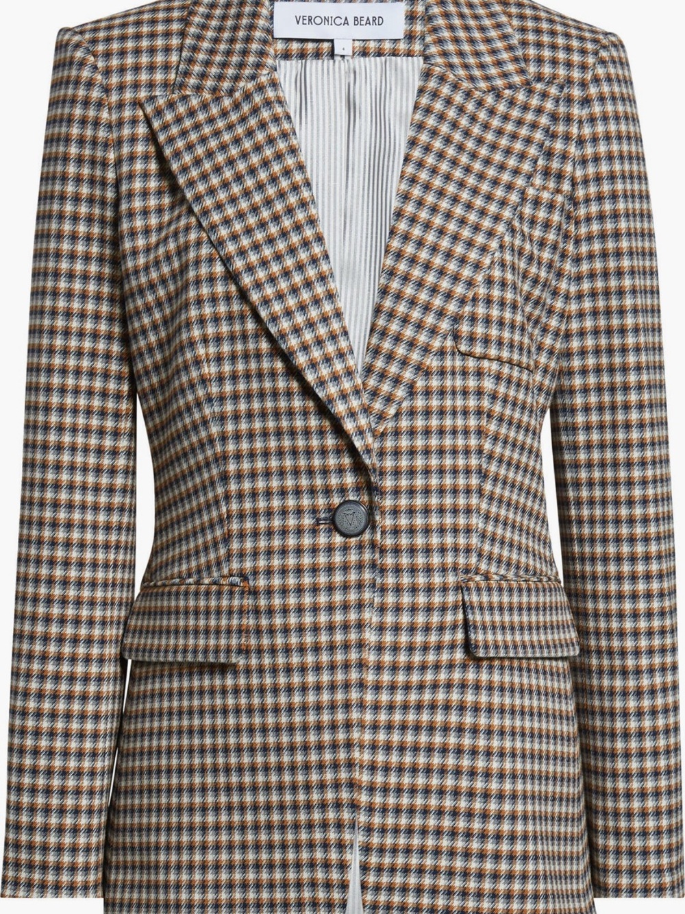 NWT Veronica Beard Livvy Check Houndstooth Single-Button Blazer Jacket FLAW